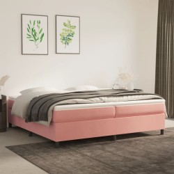 vidaXL Estructura de cama box spring terciopelo rosa 200x200 cm