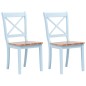 vidaXL Sillas comedor 2 uds madera maciza caucho gris y madera claro vidaXL Sillas comedor 2 uds madera maciza caucho gris y madera claro