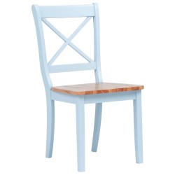 vidaXL Sillas comedor 2 uds madera maciza caucho gris y madera claro