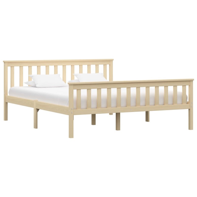 vidaXL Estructura de cama de madera maciza de pino clara 160x200 cm vidaXL Estructura de cama de madera maciza de pino clara 160x200 cm