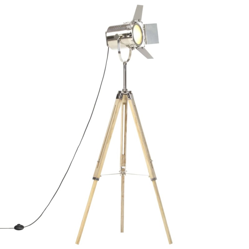 vidaXL Lámpara de suelo con trípode madera maciza de mango 140 cm vidaXL Lámpara de suelo con trípode madera maciza de mango 140 cm