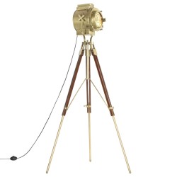 vidaXL Lámpara de suelo con trípode madera maciza de mango 193 cm     