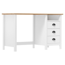 vidaXL Escritorio Hill con 3 cajones madera de pino 120x50x74 cm