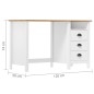 vidaXL Escritorio Hill con 3 cajones madera de pino 120x50x74 cm vidaXL Escritorio Hill con 3 cajones madera de pino 120x50x74 cm