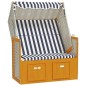 vidaXL Silla playa Strandkorb dosel ratán sintético madera blanco azul vidaXL Silla playa Strandkorb dosel ratán sintético madera blanco azul