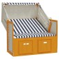 vidaXL Silla playa Strandkorb dosel ratán sintético madera blanco azul vidaXL Silla playa Strandkorb dosel ratán sintético madera blanco azul