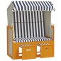 vidaXL Silla playa Strandkorb dosel ratán sintético madera blanco azul vidaXL Silla playa Strandkorb dosel ratán sintético madera blanco azul