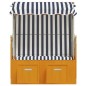 vidaXL Silla playa Strandkorb dosel ratán sintético madera blanco azul vidaXL Silla playa Strandkorb dosel ratán sintético madera blanco azul