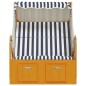 vidaXL Silla playa Strandkorb dosel ratán sintético madera blanco azul vidaXL Silla playa Strandkorb dosel ratán sintético madera blanco azul