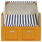 vidaXL Silla playa Strandkorb dosel ratán sintético madera blanco azul vidaXL Silla playa Strandkorb dosel ratán sintético madera blanco azul