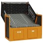 vidaXL Silla playa Strandkorb dosel ratán sintético madera negro gris