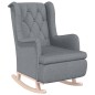 vidaXL Sillón con patas mecedoras y taburete de tela gris claro vidaXL Sillón con patas mecedoras y taburete de tela gris claro