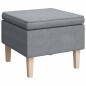 vidaXL Sillón con patas mecedoras y taburete de tela gris claro vidaXL Sillón con patas mecedoras y taburete de tela gris claro