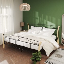 vidaXL Estructura de cama de metal negra 200x200 cm