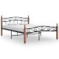 vidaXL Estructura de cama metal y madera maciza de roble 140x200 cm vidaXL Estructura de cama metal y madera maciza de roble 140x200 cm