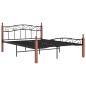 vidaXL Estructura de cama metal y madera maciza de roble 140x200 cm vidaXL Estructura de cama metal y madera maciza de roble 140x200 cm