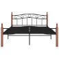 vidaXL Estructura de cama metal y madera maciza de roble 140x200 cm vidaXL Estructura de cama metal y madera maciza de roble 140x200 cm