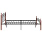 vidaXL Estructura de cama metal y madera maciza de roble 140x200 cm vidaXL Estructura de cama metal y madera maciza de roble 140x200 cm