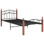 vidaXL Estructura de cama metal y madera maciza de roble 100x200 cm