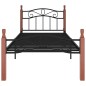 vidaXL Estructura de cama metal y madera maciza de roble 100x200 cm