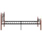 vidaXL Estructura de cama metal y madera maciza de roble 100x200 cm