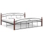 vidaXL Estructura de cama metal y madera maciza de roble 200x200 cm