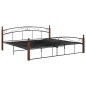 vidaXL Estructura de cama metal y madera maciza de roble 200x200 cm