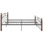 vidaXL Estructura de cama metal y madera maciza de roble 200x200 cm