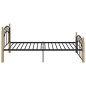 vidaXL Estructura de cama metal y madera maciza de roble 100x200 cm vidaXL Estructura de cama metal y madera maciza de roble 100x200 cm