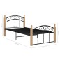 vidaXL Estructura de cama metal y madera maciza de roble 100x200 cm vidaXL Estructura de cama metal y madera maciza de roble 100x200 cm