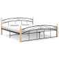 vidaXL Estructura de cama metal y madera maciza de roble 180x200 cm vidaXL Estructura de cama metal y madera maciza de roble 180x200 cm