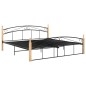 vidaXL Estructura de cama metal y madera maciza de roble 180x200 cm vidaXL Estructura de cama metal y madera maciza de roble 180x200 cm