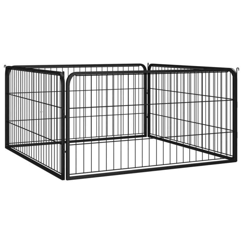 vidaXL Corral para perros 4 paneles acero con recubrimiento en polvo vidaXL Corral para perros 4 paneles acero con recubrimiento en polvo