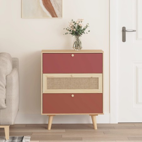 vidaXL Aparador con cajones madera contrachapada 60x30x75 cm