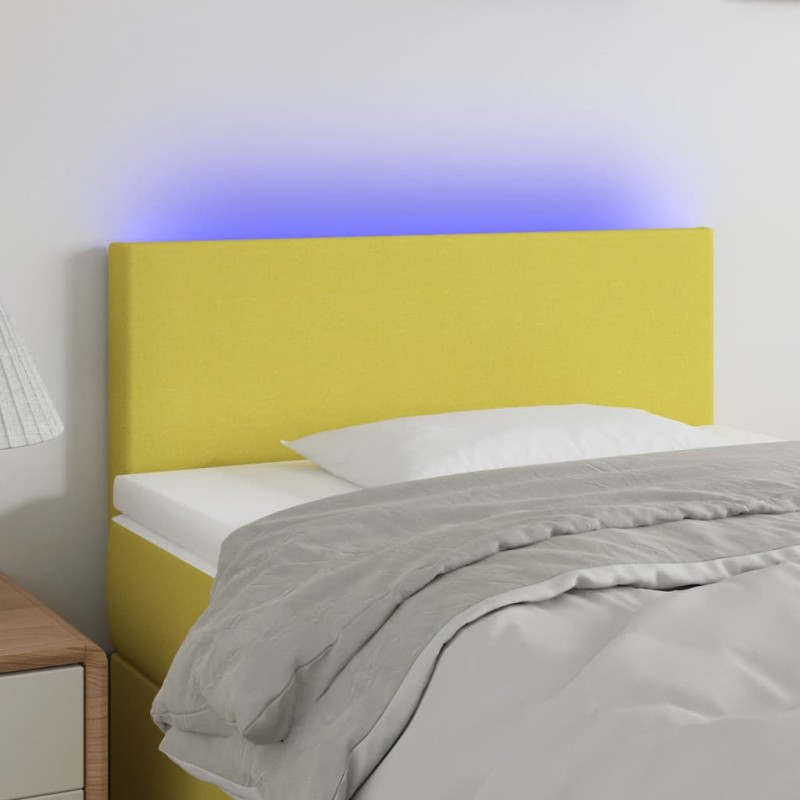 vidaXL Cabecero con LED de tela verde 90x5x78/88 cm vidaXL Cabecero con LED de tela verde 90x5x78/88 cm
