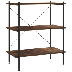 vidaXL Estantería 3 niveles negra y madera oscura 80x40x92 cm
