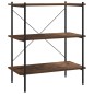 vidaXL Estantería 3 niveles negra y madera oscura 80x40x92 cm vidaXL Estantería 3 niveles negra y madera oscura 80x40x92 cm