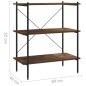 vidaXL Estantería 3 niveles negra y madera oscura 80x40x92 cm vidaXL Estantería 3 niveles negra y madera oscura 80x40x92 cm