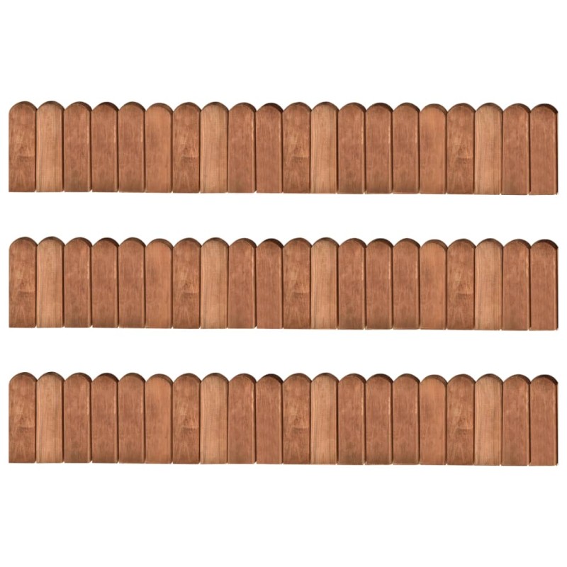 vidaXL Rollos de borde de jardín 3 uds madera pino impregnada 120 cm vidaXL Rollos de borde de jardín 3 uds madera pino impregnada 120 cm