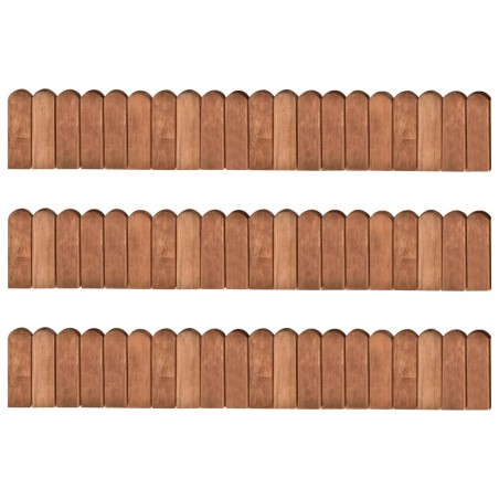 vidaXL Rollos de borde de jardín 3 uds madera pino impregnada 120 cm
