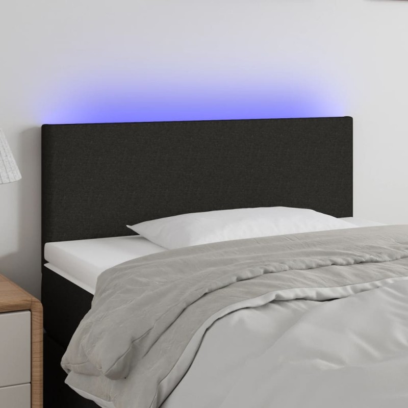 vidaXL Cabecero con LED de tela negro 90x5x78/88 cm vidaXL Cabecero con LED de tela negro 90x5x78/88 cm