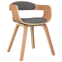vidaXL Silla de comedor madera curvada y tela gris claro