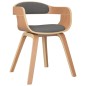 vidaXL Silla de comedor madera curvada y tela gris claro vidaXL Silla de comedor madera curvada y tela gris claro
