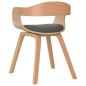 vidaXL Silla de comedor madera curvada y tela gris claro vidaXL Silla de comedor madera curvada y tela gris claro