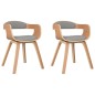 vidaXL Sillas de comedor 2 uds madera curvada y tela gris taupe vidaXL Sillas de comedor 2 uds madera curvada y tela gris taupe