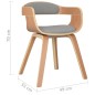 vidaXL Sillas de comedor 2 uds madera curvada y tela gris taupe vidaXL Sillas de comedor 2 uds madera curvada y tela gris taupe