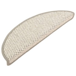 vidaXL Alfombrilla autoadhesiva escalera sisal 15 uds beige 56x17x3 cm