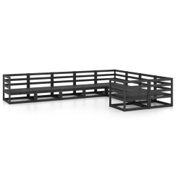 vidaXL Juego de muebles de jardín 9 piezas madera maciza de pino