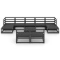 vidaXL Juego de muebles de jardín 10 piezas madera maciza de pino vidaXL Juego de muebles de jardín 10 piezas madera maciza de pino