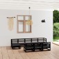 vidaXL Juego de muebles de jardín 10 piezas madera maciza de pino